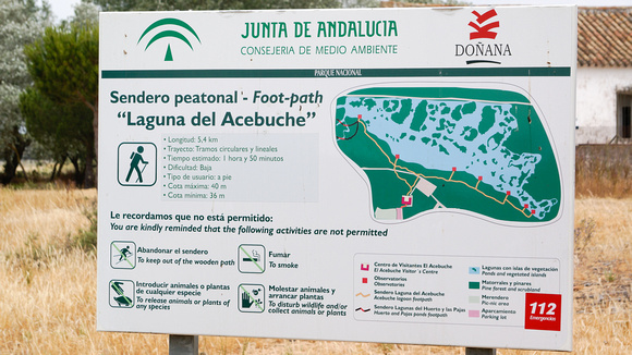 Sign in Donana National Park