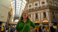 Sharon in the Fashion capitol of Italy.